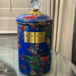 MacKenzie-Childs Lapis Flower Market Large Canister - Retired Pattern